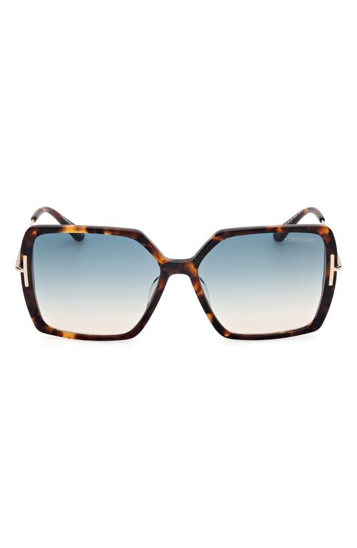 Tom Ford Eyewear Square Frame Sunglasses In Vintage Havana/t Logo