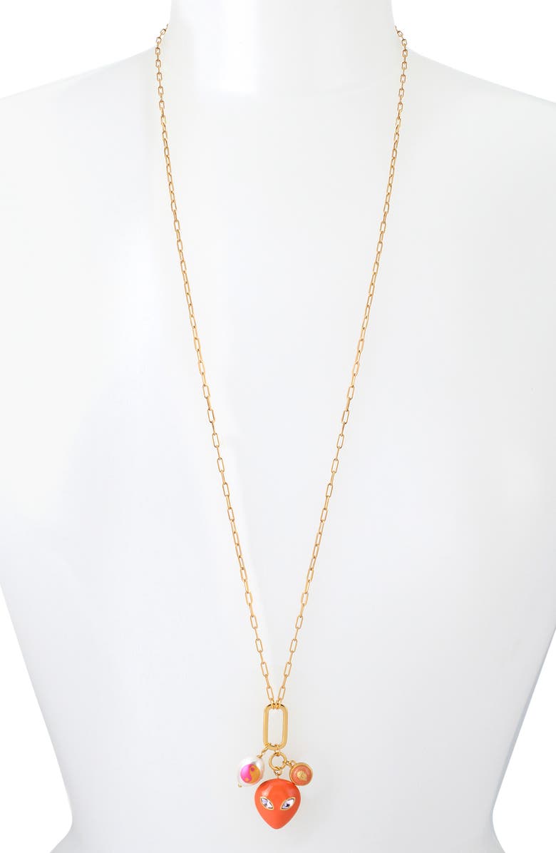 Kurt Geiger London Alien Head Pendant Chain Necklace, Alternate, color, 