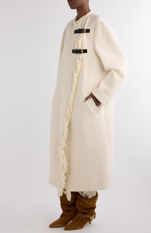 Isabel Marant Greya Bouclé Wrap Coat In Neutral
