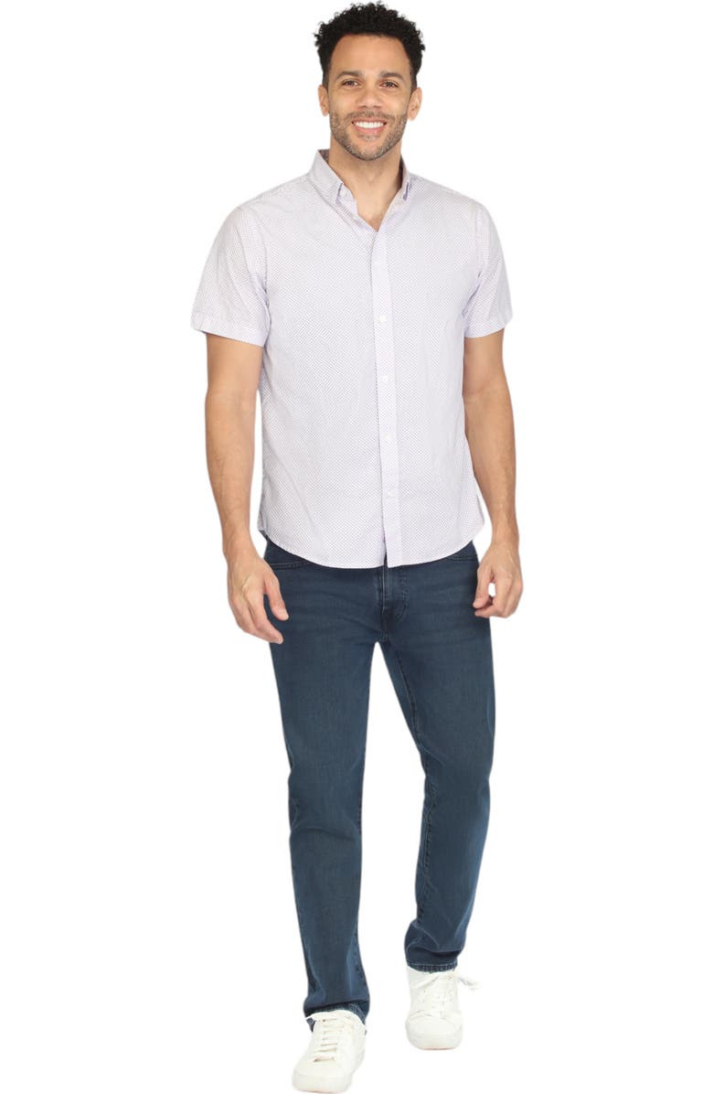 Vustra Diamond Block Print Short Sleeve Shirt, Alternate, color, 