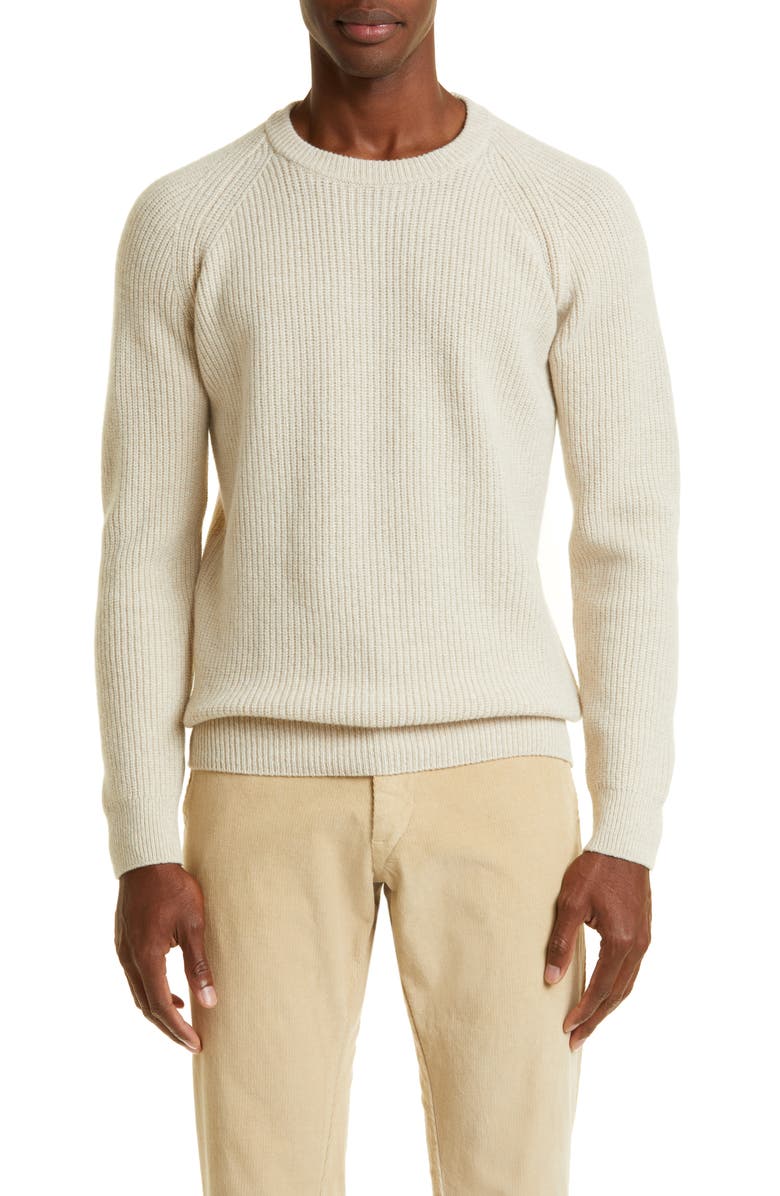 John Smedley Upson Crewneck Recycled Cashmere & Wool Sweater, Main, color, 