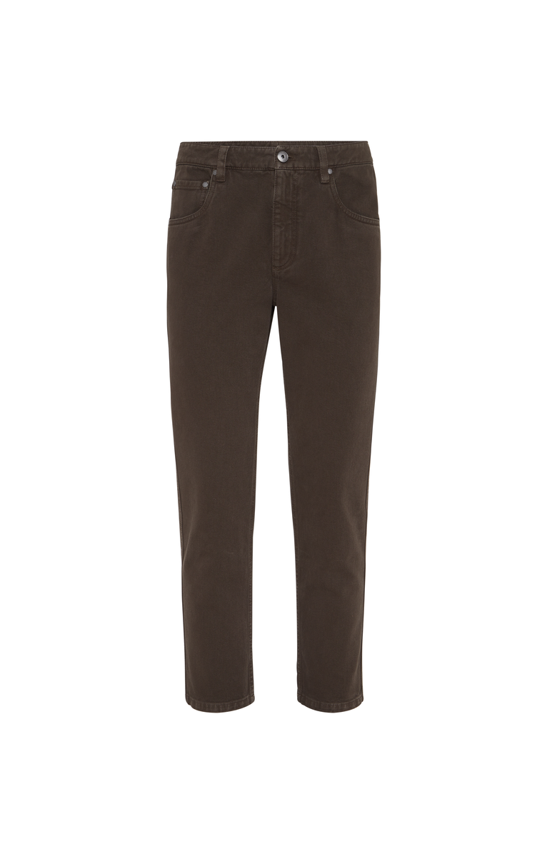 Brunello Cucinelli Straight five-pocket trousers, Main, color, Chocolate