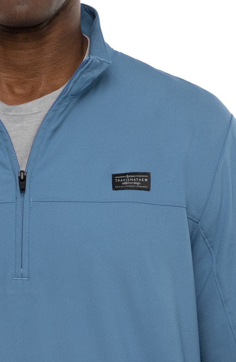 TravisMathew Wanderlust Quarter Zip Pullover, Alternate, color, Copen Blue