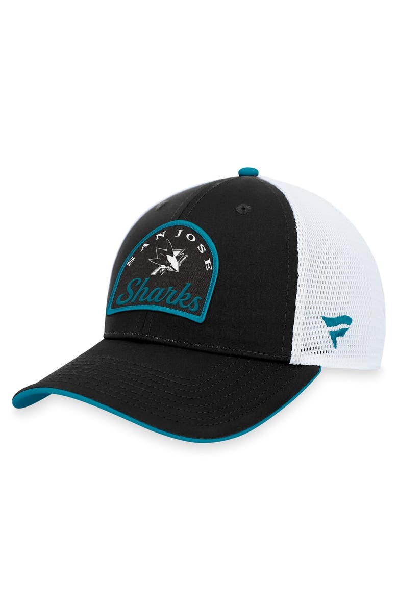 FANATICS Men's Fanatics Branded Black/White San Jose Sharks Fundamental Adjustable Hat, Main, color, Black