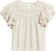 Treasure & Bond Double Ruffle Sleeve Top