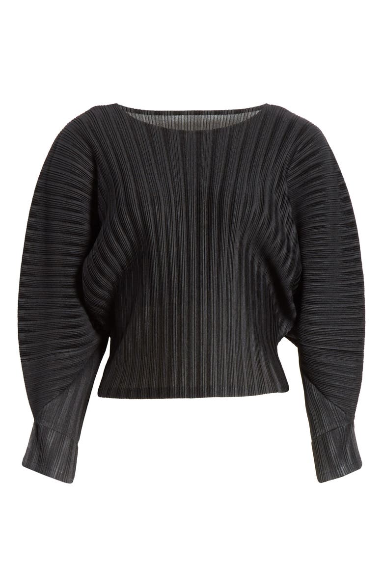 Pleats Please Issey Miyake Pleated Dolman Sleeve Top, Alternate, color, 