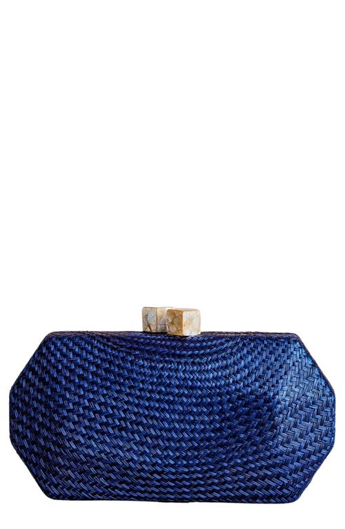 Likha Solid Octagon Clutch In Blue