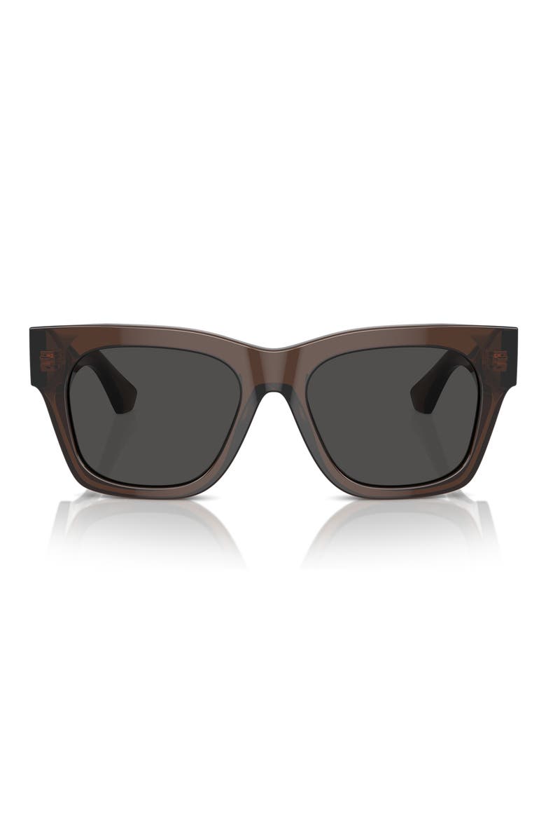 Elevated Check 52mm Square Sunglasses, Alternate, color, BROWN