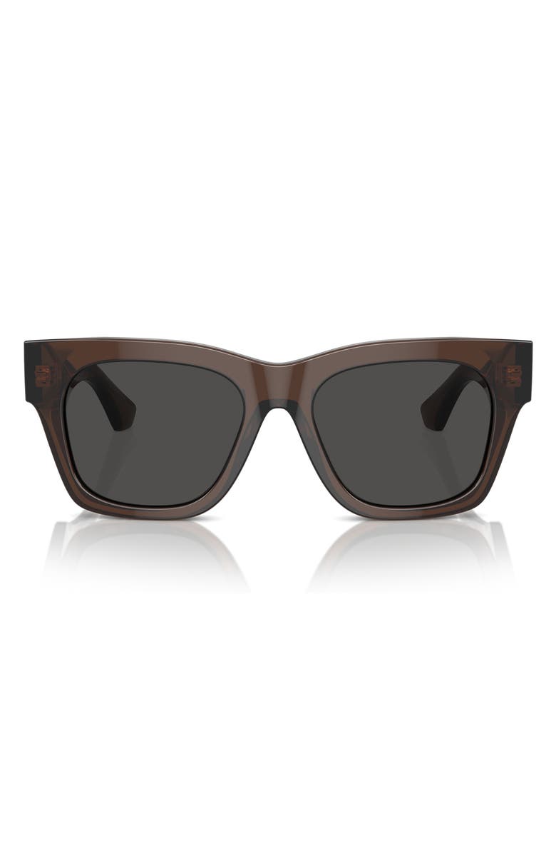 Burberry Elevated Check 52mm Square Sunglasses, Alternate, color, Brown