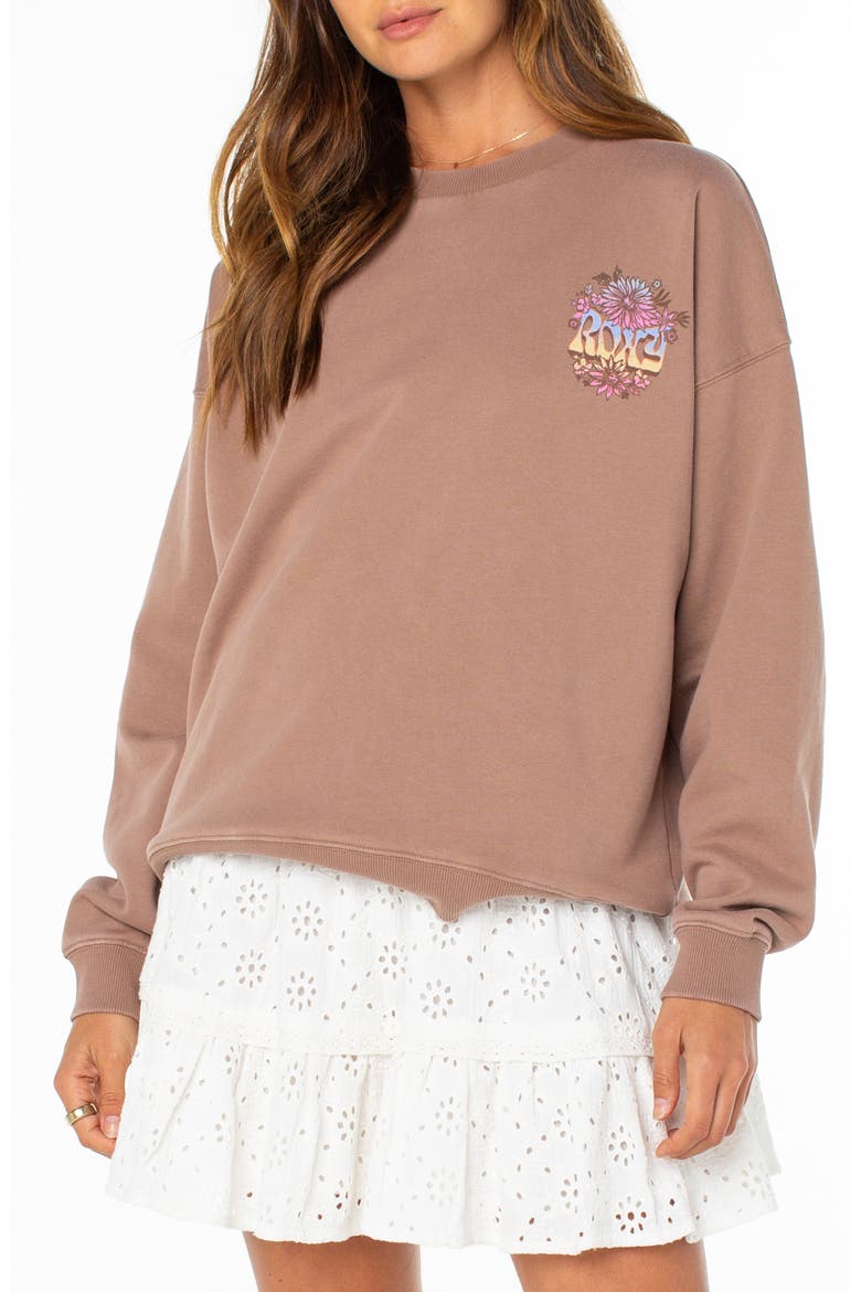 Lineup Oversize Cotton Blend Graphic Sweatshirt, Main, color, BROWNIE