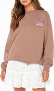 Roxy Lineup Oversize Cotton Blend Graphic Sweatshirt