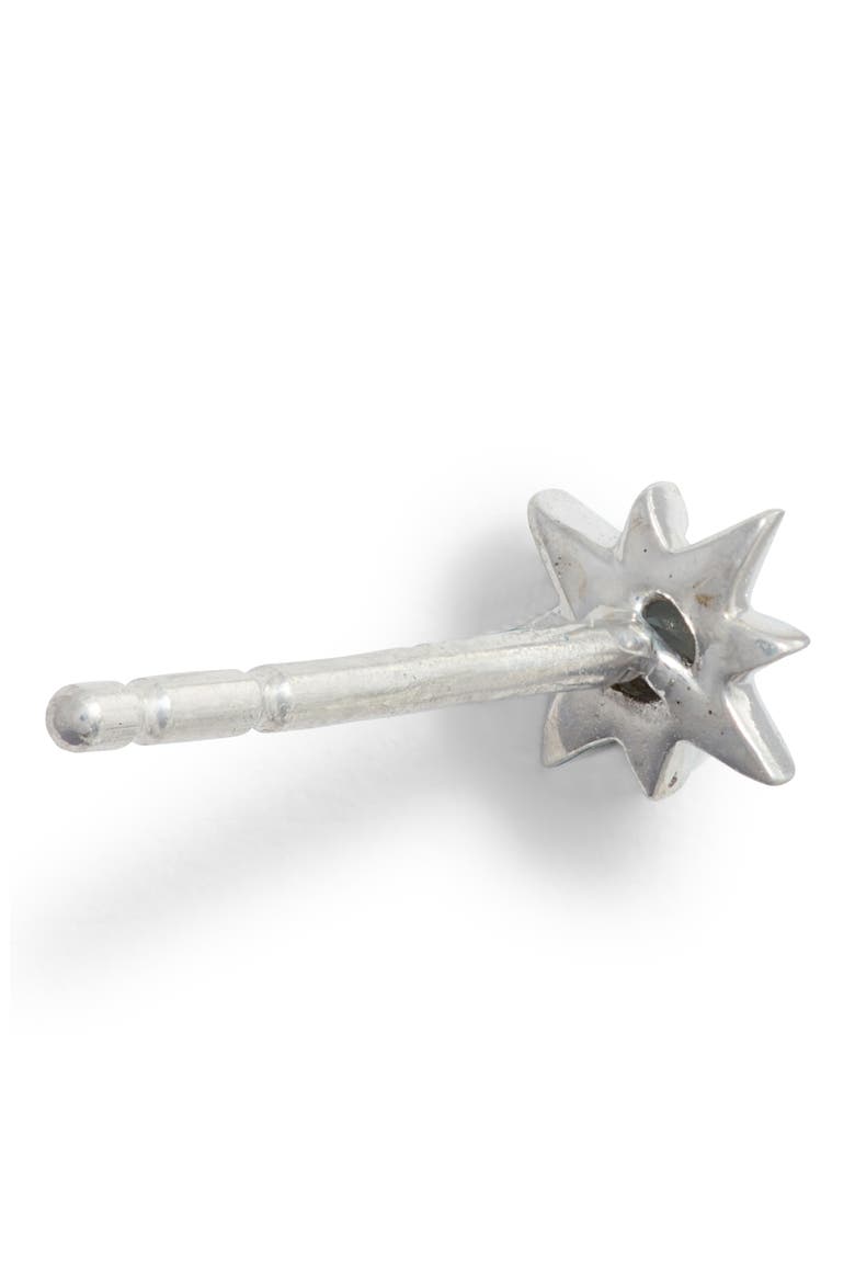 Mini North Star Stud Earrings, Alternate, color, SILVER/ WHITE SAPPHIRE