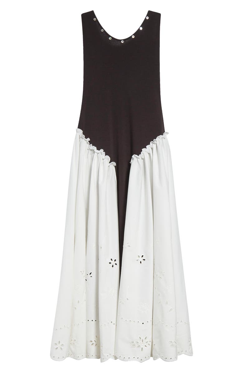 Siedrés Ursula Jersey & Broderie Anglaise Maxi Dress, Alternate, color, Brown