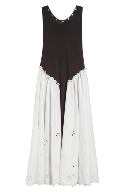 SIEDRES SIEDRÉS URSULA JERSEY & BRODERIE ANGLAISE MAXI DRESS