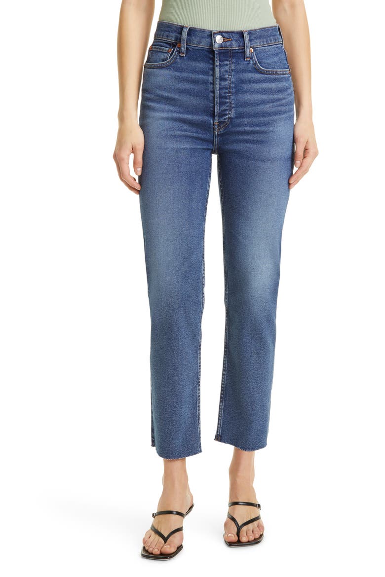 '70s High Waist Ankle Stovepipe Jeans, Main, color, TRUE INDIGO