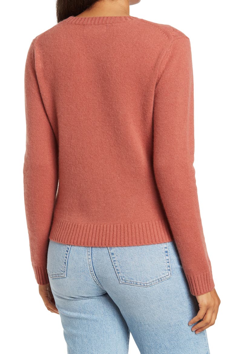 Cashmere Cable Knit Sweater, Alternate, color, DUSTY COPPER