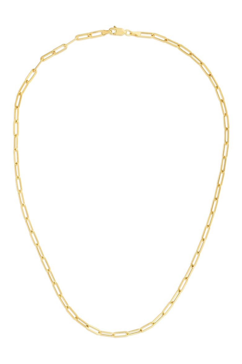 14K Gold Paper Clip Chain Necklace, Alternate, color, GOLD