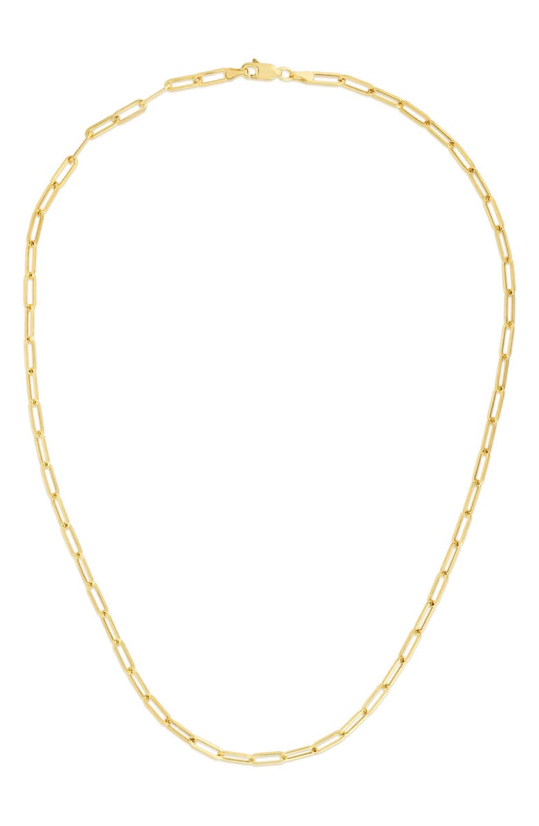 Queen Jewels 14K Gold Paper Clip Chain Necklace, Alternate, color, Gold