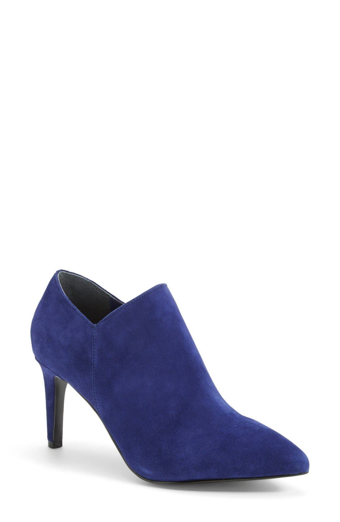 'Veer' Pointy Toe Bootie, Main, color, COBALT SUEDE
