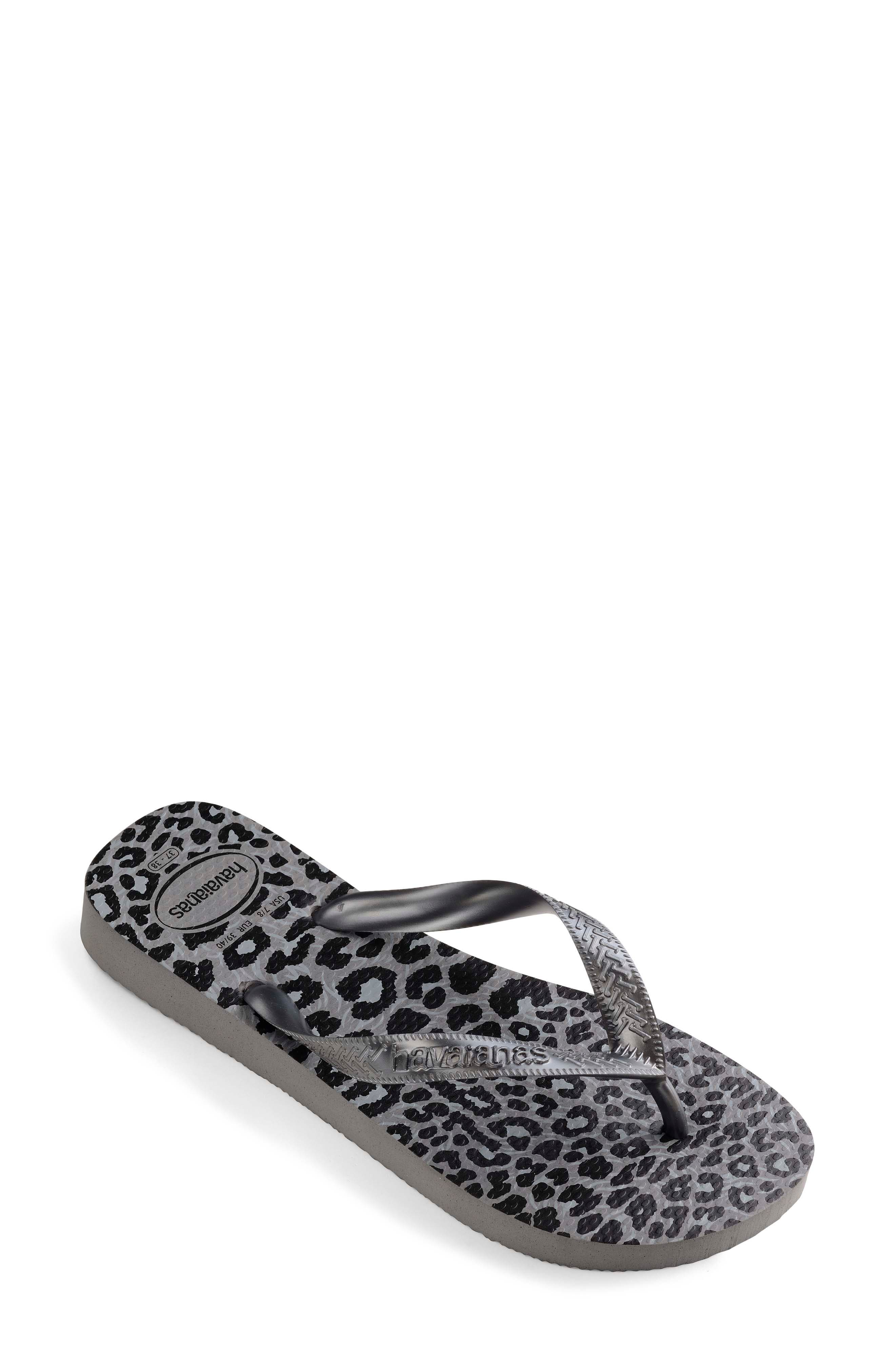 Top Animals Flip Flop, Main, color, GREY STEEL/METALLIC GRAPHITE
