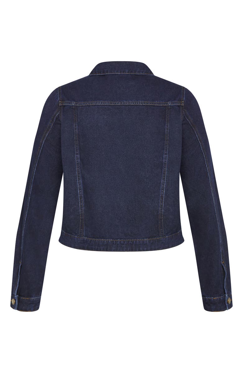 City Chic Jojo Denim Jacket, Alternate, color, Dark Denim