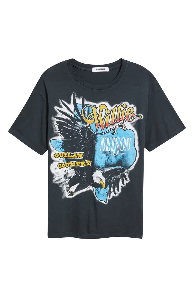Daydreamer Willie Nelson Outlaw Country Cotton Graphic T-Shirt, Alternate, color, Vintage Black