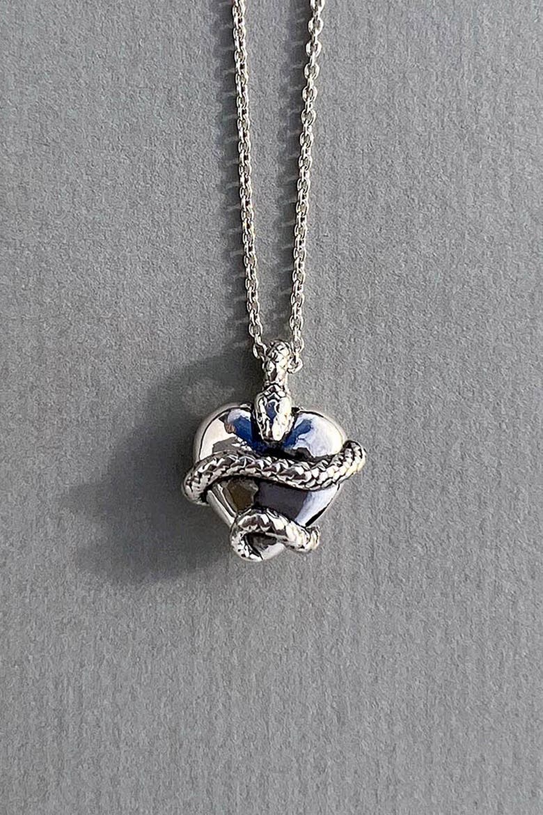 Wise Heart Charm Necklace, Alternate, color, Silver