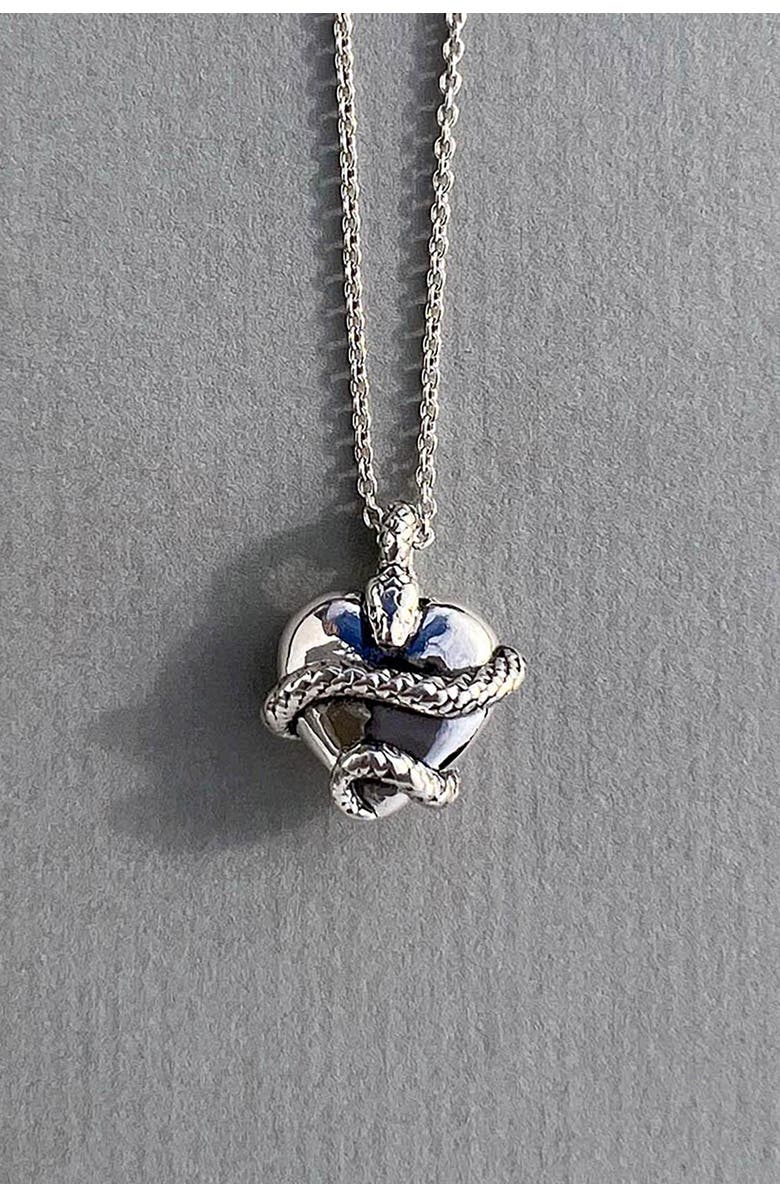 Astor & Orion Wise Heart Charm Necklace, Alternate, color, Silver