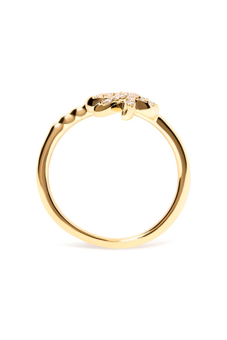 10K Yellow Gold 1/10 Cttw Diamond Palm Tree Statement Ring, Alternate, color, Yellow