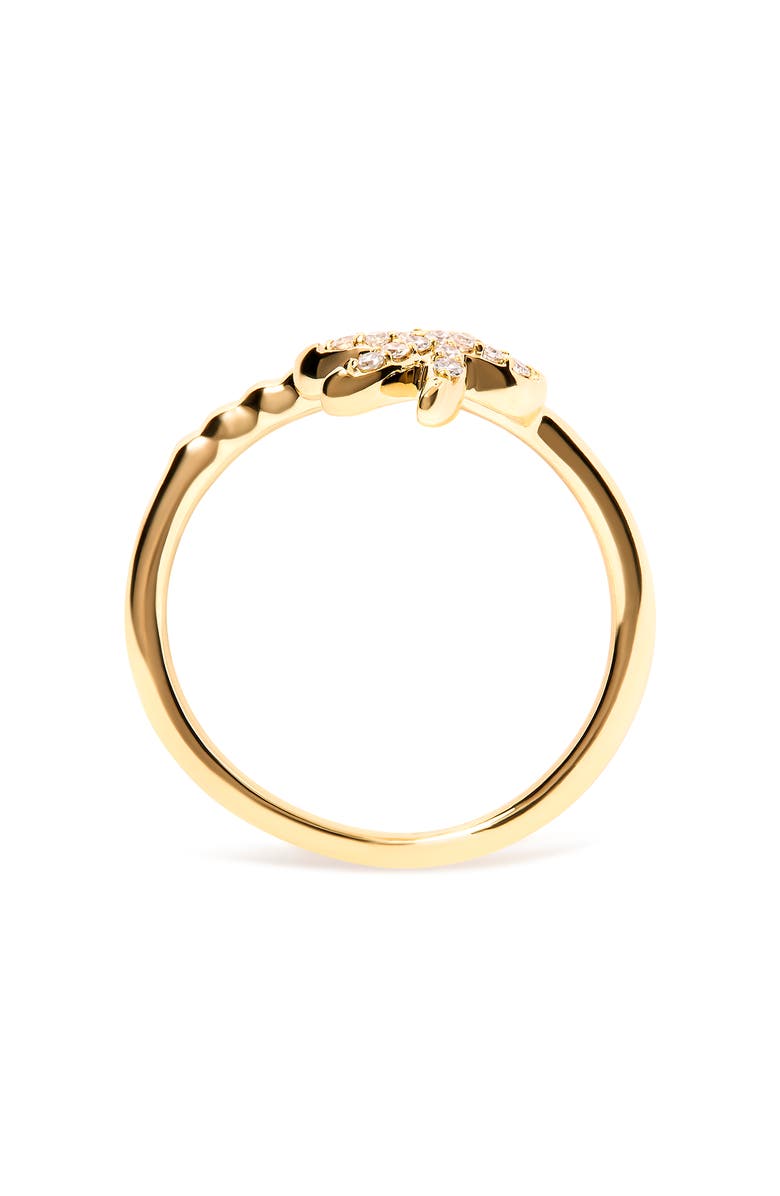 Haus of Brilliance 10K Yellow Gold 1/10 Cttw Diamond Palm Tree Statement Ring, Alternate, color, Yellow