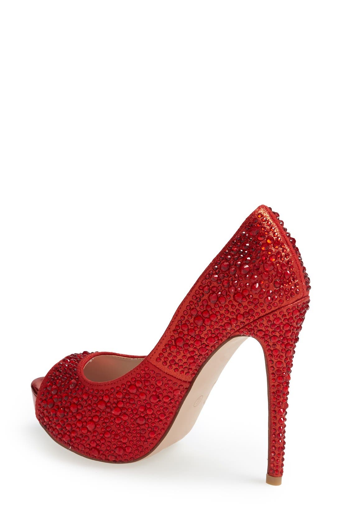 'Candy' Crystal Peep Toe Pump, Alternate, color, RED
