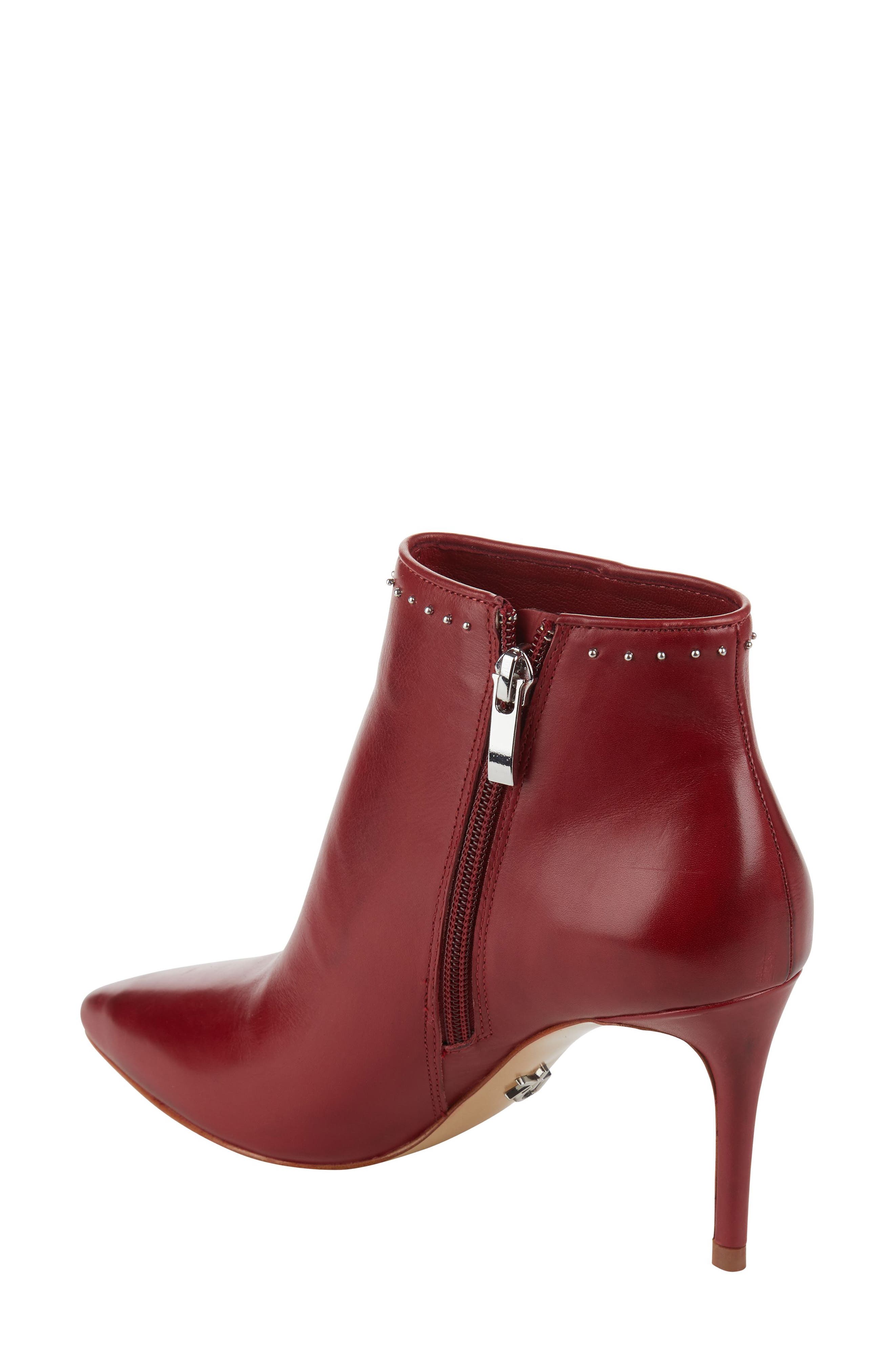 Donna Karan Lizzy Studded Bootie, Alternate, color, DEEP RED LEATHER