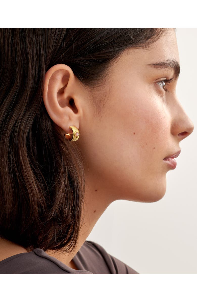 Katie Loxton 'July' Waterproof Gold Birthstone Hoop Earrings, Alternate, color, July