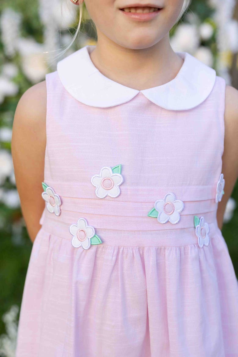 Linen-Look Dress With Flowers, Alternate, color, Pink