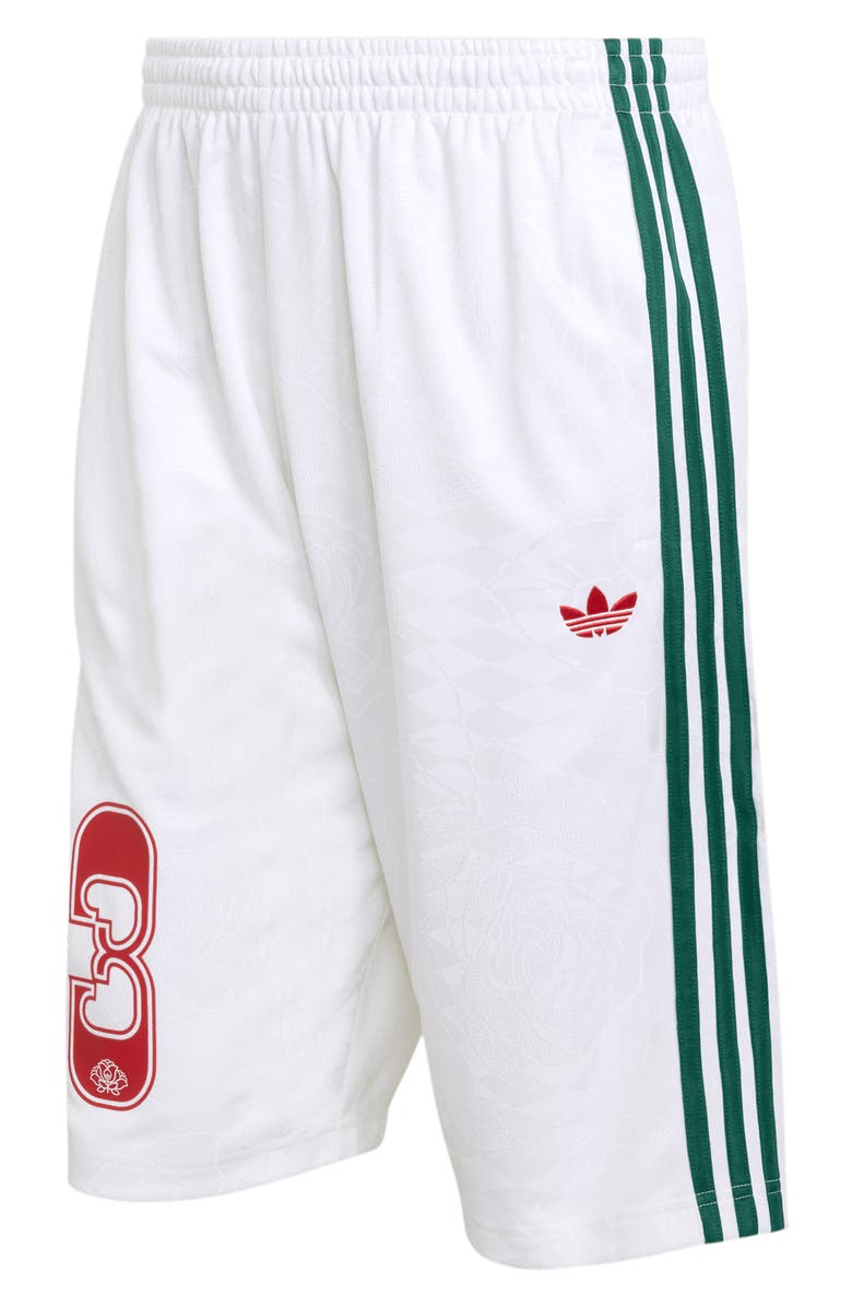 adidas The Shorts Roses Drawstring Soccer Shorts, Alternate, color, White/ Collegiate Green/