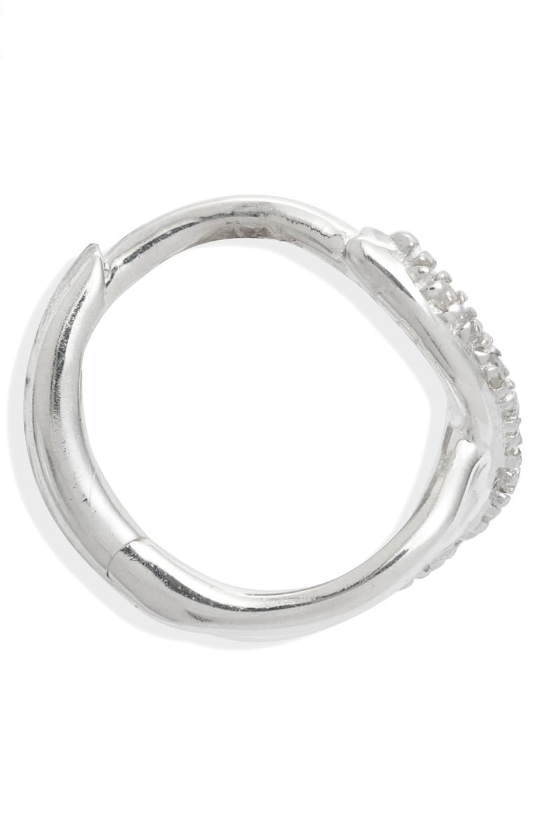 Monica Vinader Riva Crisscross Diamond Hoop Earrings, Alternate, color, Sterling Silver
