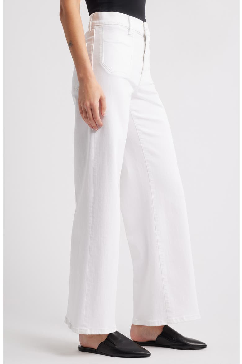 Le Slim Palazzo Patch Pocket High Waist Wide Leg Jeans, Alternate, color, WHITE