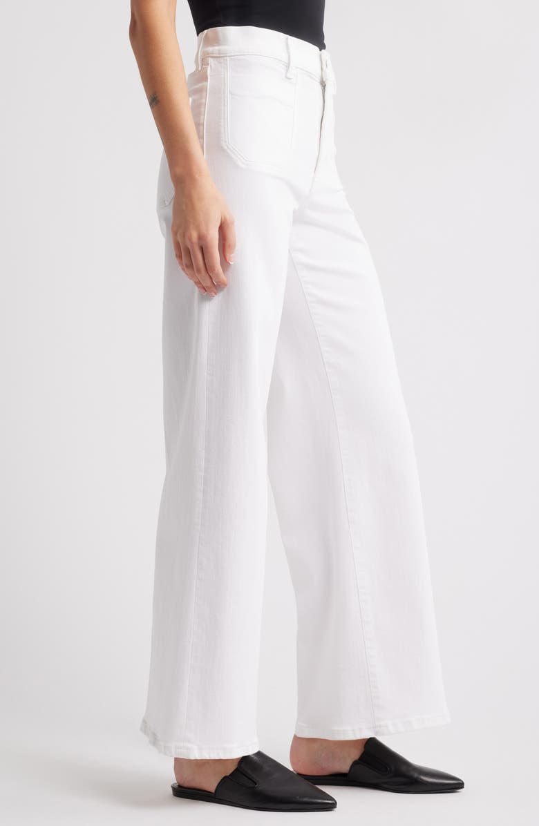 FRAME Le Slim Palazzo Patch Pocket High Waist Wide Leg Jeans, Alternate, color, White