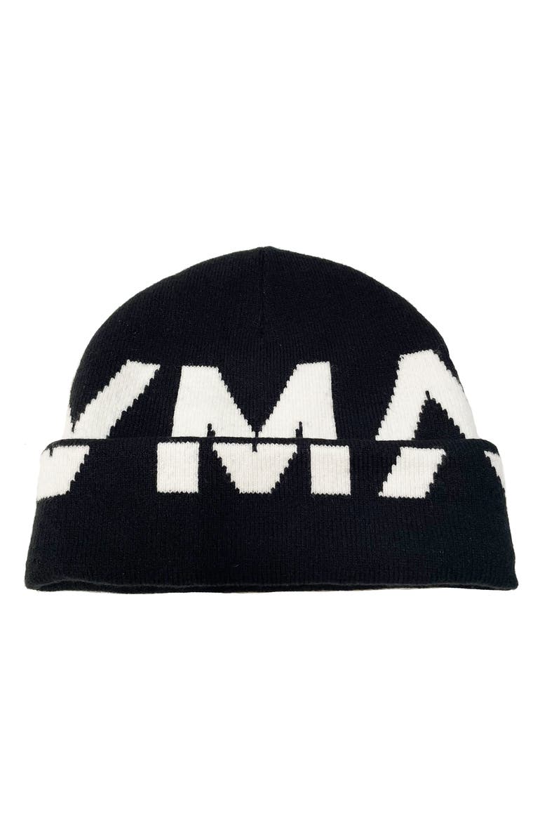 HVMAN Logo Knit Beanie, Main, color, Black/ White