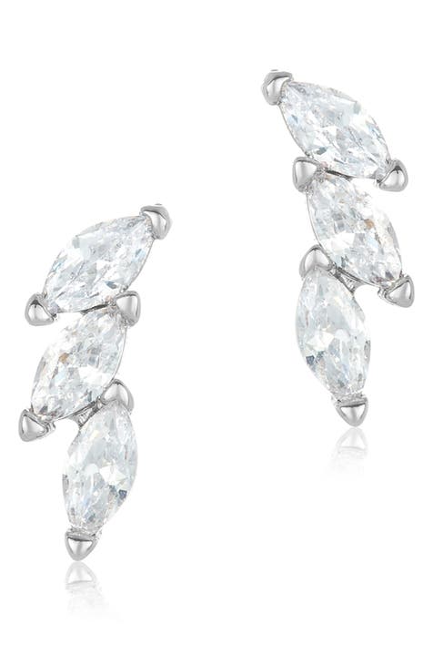 Triple Marquise Stud Earrings