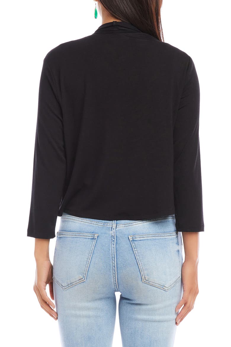 Calli Draped Open Front Cardigan, Alternate, color, BLACK