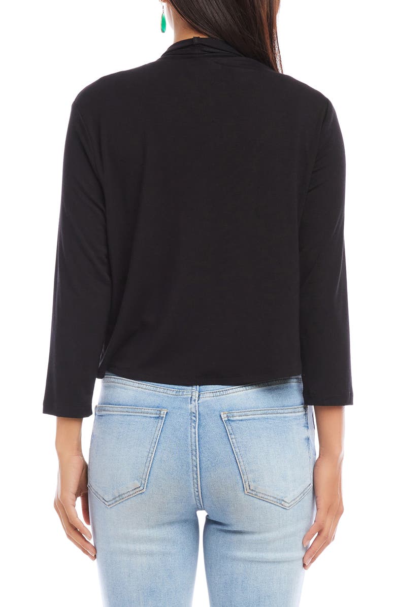 Karen Kane Calli Draped Open Front Cardigan, Alternate, color, Black