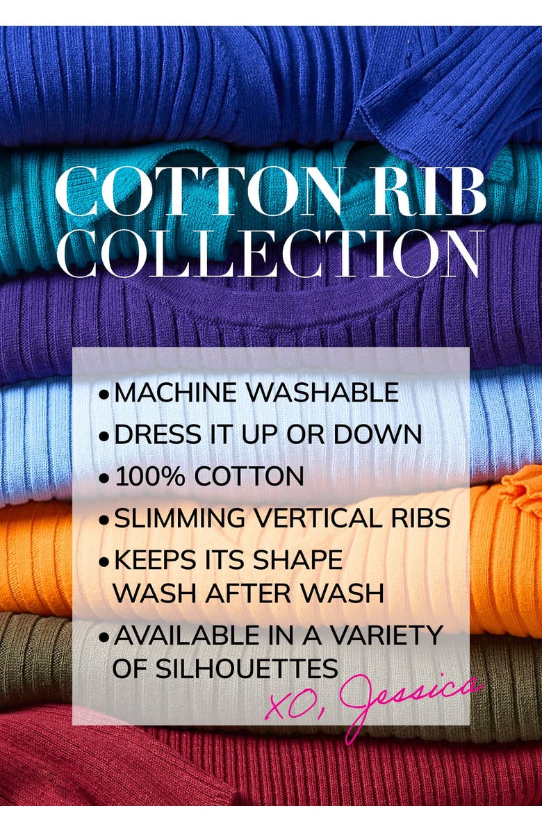 Jessica London Ribbed Baby Doll Tunic Sweater, Alternate, color, Black