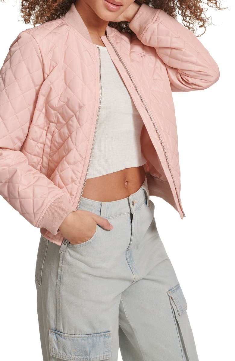 Levi's <sup>®</sup> Quilted Bomber Jacket, Alternate, color, Rose Mist