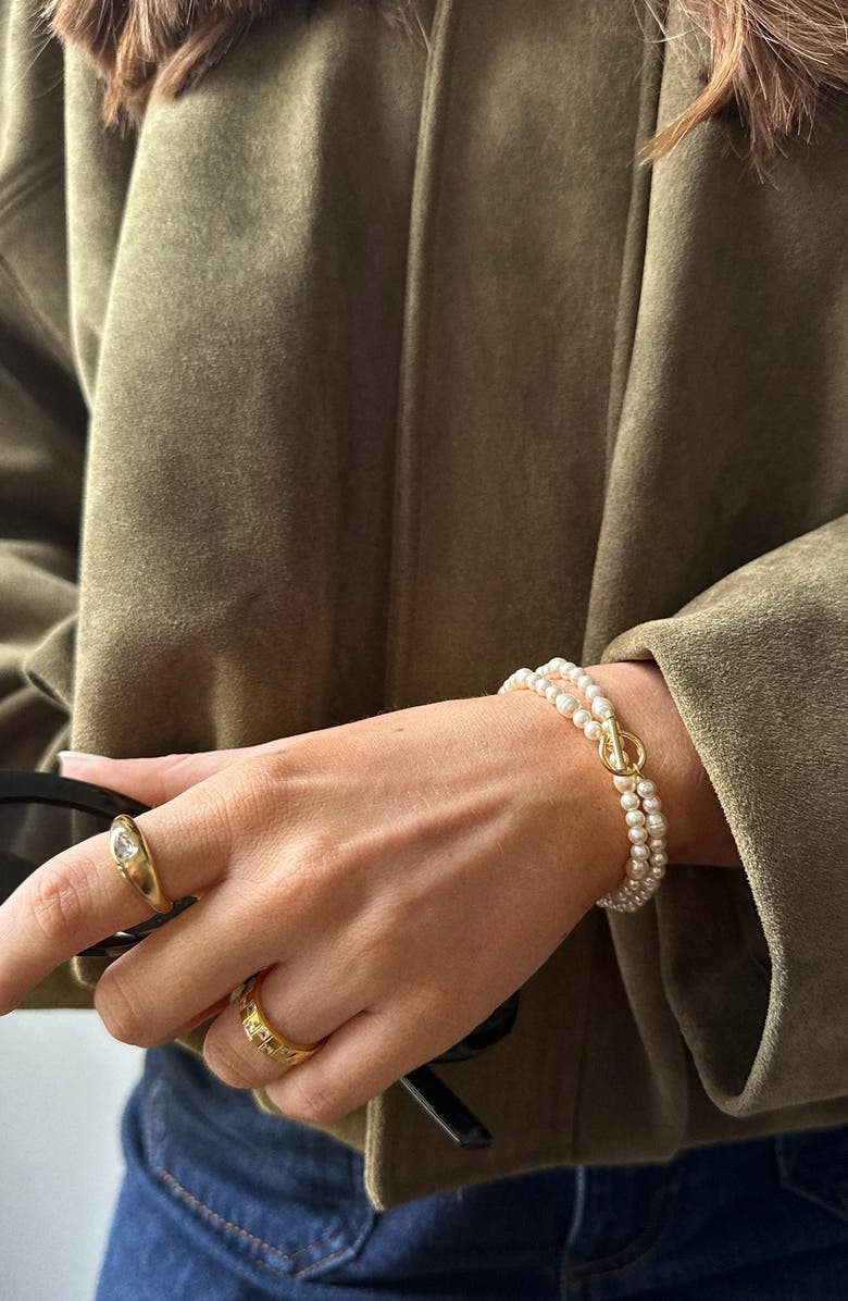 BaubleBar Layered Bracelet, Alternate, color, Pearl