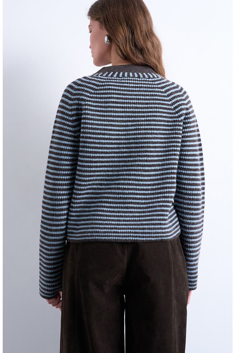 Stripe Cardigan, Alternate, color, MEDIUM BLUE