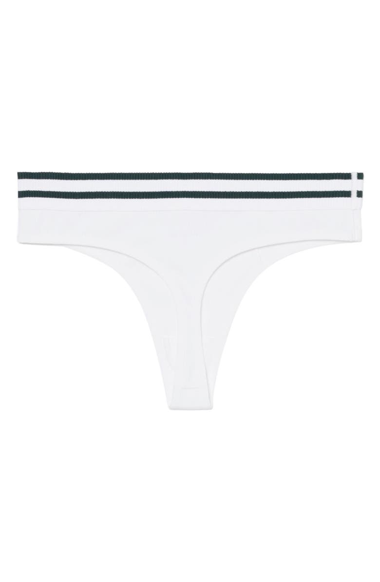 Lacoste Cotton Blend Rib Thong, Alternate, color, White