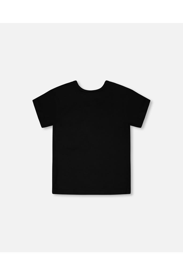 Organic Cotton Jersey Zebra Short Sleeve T-Shirt, Alternate, color, Black