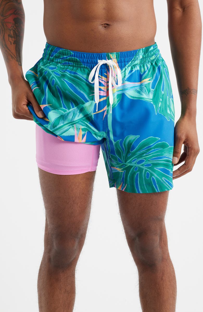Chubbies The Blue Birds of Paradise 5.5-Inch Swim Trunks, Alternate, color, Medium Blue