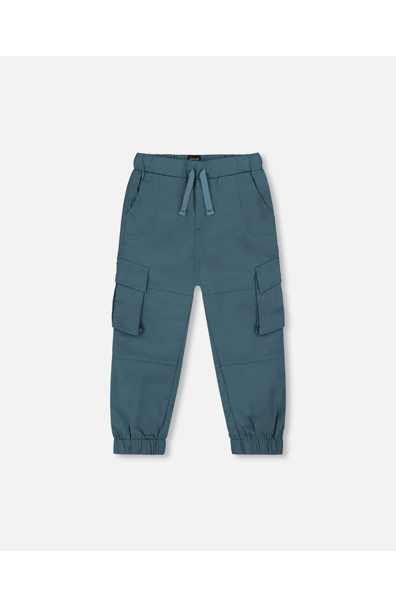 Deux par Deux Boy's Parachute Cargo Pocket Jogger Pants Dark Teal, Main, color, 
